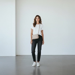 Bolso Crossbody PARROT KING en piel Vegana , Color Beige. - Imagen 2