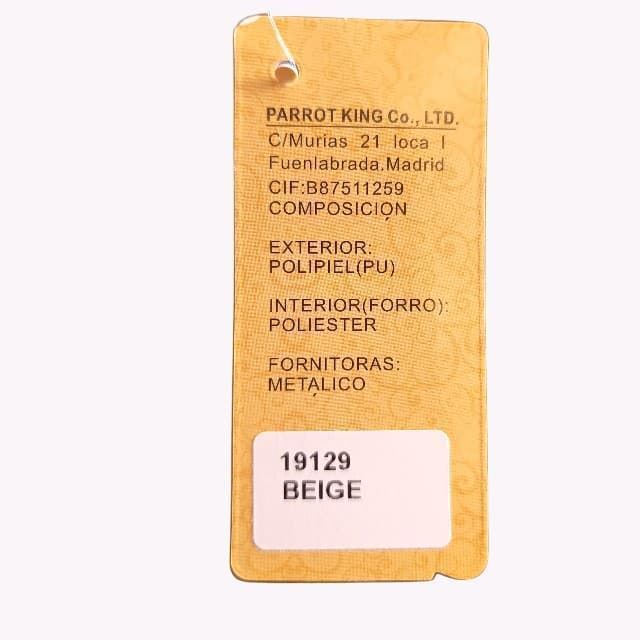 Bolso Crossbody PARROT KING en piel Vegana , Color Beige. - Imagen 9