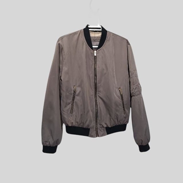 Bomber Jacket Zara Basic Gris Topo Talla S pre-owned. - Imagen 2