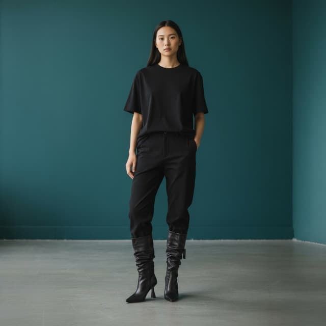 Botas Slouchy 'Glam' Negras Virucci con Tacón Escultural y Punta Afilada. - Imagen 10