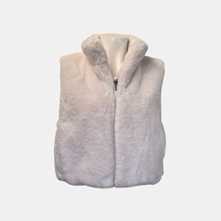 Chaleco "3 DESY" Blanco Marfil - Efecto Piel Suave con Cremallera - Imagen 2