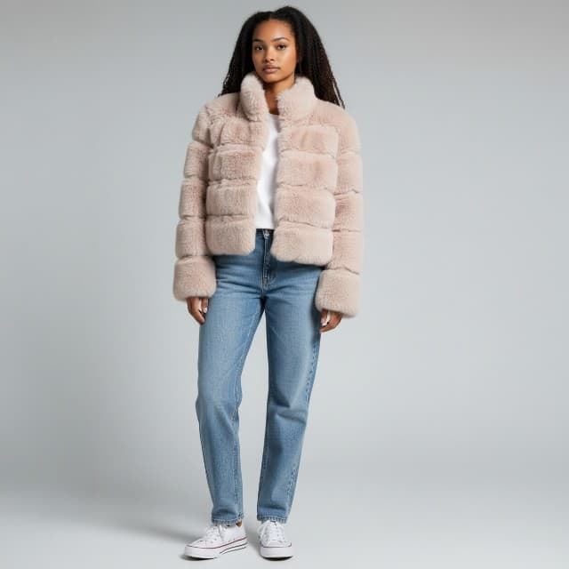 Chaqueta de Pelo Sintetico Faux Fur Brigth Girl. - Imagen 5