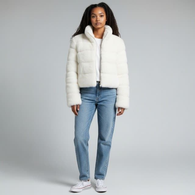 Chaqueta de Pelo Sintetico Faux Fur Brigth Girl. - Imagen 6