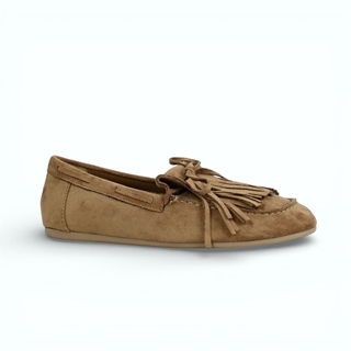 Mocasín Guapissima con Flecos color Camel - Imagen 1