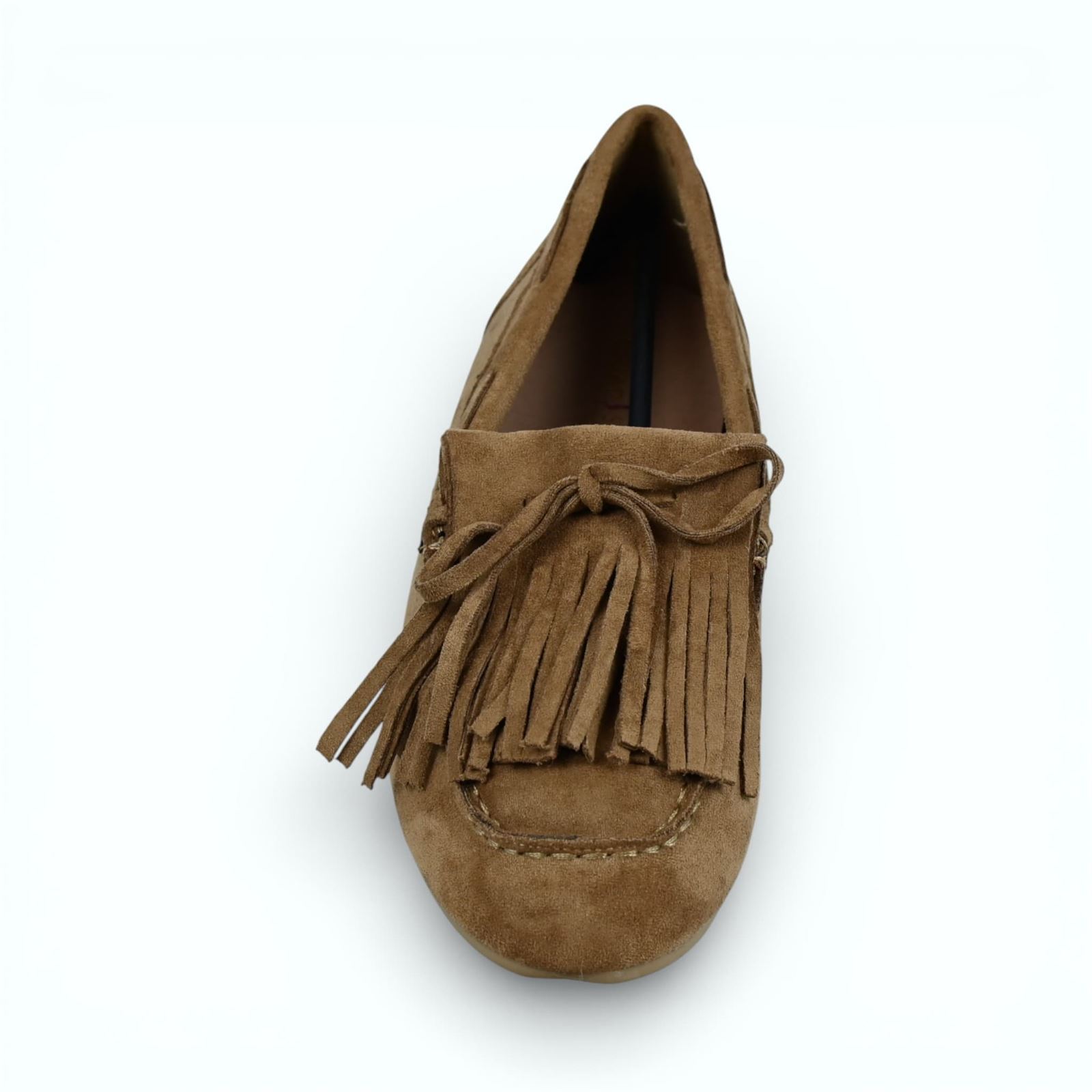 Mocasín Guapissima con Flecos color Camel - Imagen 3