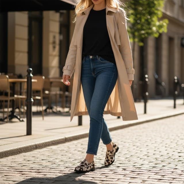 Mocasines  Ideal Shoes Cow Print. - Imagen 8