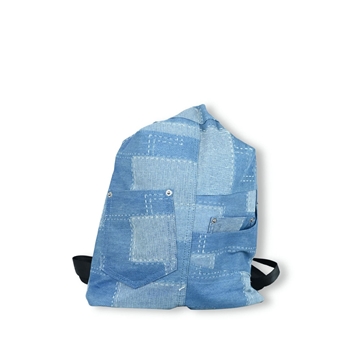 Mochila Urban Style Denim Patchwork - White Labs - Imagen 1