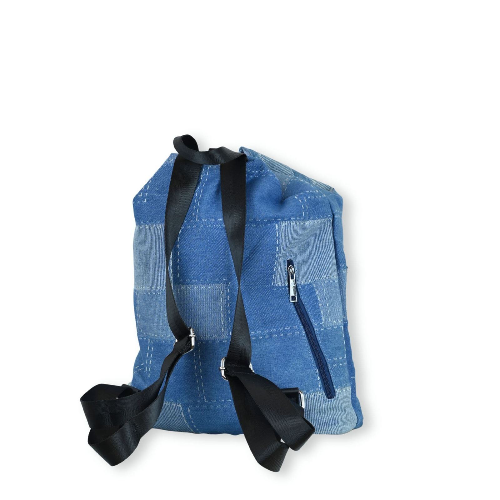 Mochila Urban Style Denim Patchwork - White Labs - Imagen 4